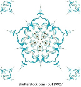 Traditional antique ottoman turkish tile illustration design