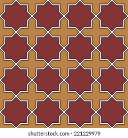 Traditional arabian seamless pattern. Islamic geometrical ornament. Mosaic tile floor. 
Vector illustration.