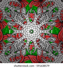 Traditional arabic decor on background. Golden ornate illustration for wallpaper. Vintage design element in Eastern style. Ornamental lace tracery. Vector seamless pattern with floral ornament.