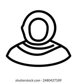 traditional arabic dress woman Vector Line Icon Design