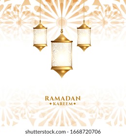 fondo tradicional árabe colgando farol ramadan kareem
