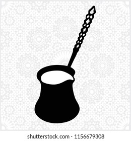 Traditional Arabic Lebanese Turkish Coffee Pot - Vector Icon Illustration Isolated