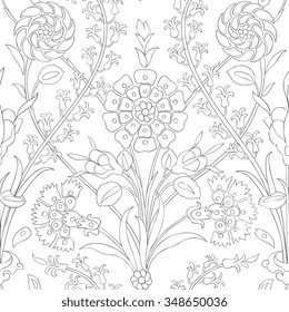 Traditional Arabic  ornament seamless. Floral Ornamental pattern. Iznik .Vector.  Background