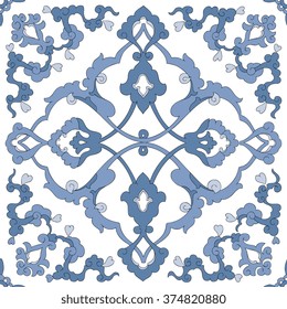 Traditional Arabic  ornament seamless. Floral Ornamental pattern. Iznik .Vector.  Background