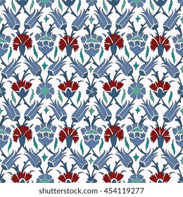 Traditional Arabic  ornament seamless. Floral Ornamental pattern.Arabic ornament seamless for your design.  Iznik .Vector.  Background