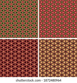 traditional arabic ornament. vector set of four seamless patterns.