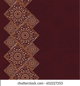 Traditional Arabic pattern. Template of greeting card with traditional Islamic holidays. Vector illustration.