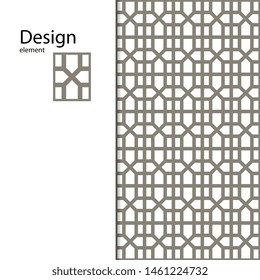 Traditional Arabic seamless geometric pattern for your design, laser cutting, stamping on leather, cardboard, paper. Interior design, graphic design. Drawing for sandblasting glass. Printing on fabric