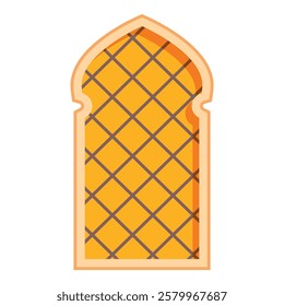 Traditional arabic style window frame featuring an ornamental lattice insert, providing a glimpse into the rich architectural heritage of the arab world