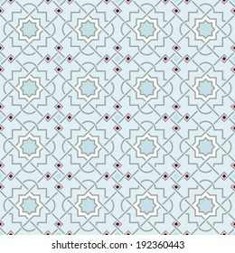 Traditional arabic tangled lattice pattern. Seamless vector background.
