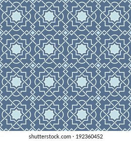 Traditional arabic tangled lattice pattern. Seamless vector background.