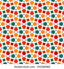 Traditional arabic tangled lattice pattern. Seamless vector background