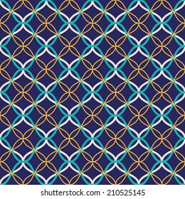 Traditional arabic tangled lattice pattern. Seamless vector background.