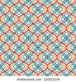 Traditional arabic tangled lattice pattern. Seamless vector background.