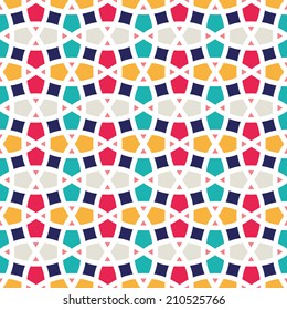 Traditional arabic tangled lattice pattern. Seamless vector background.
