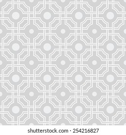 Traditional Arabic tangled pattern in gray colors. Seamless vector background.  