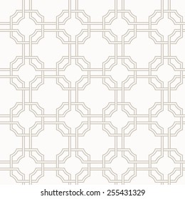 Traditional arabic tangled pattern in light sand colors. Seamless vector background.  