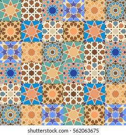 Traditional arabic tile mosaic background