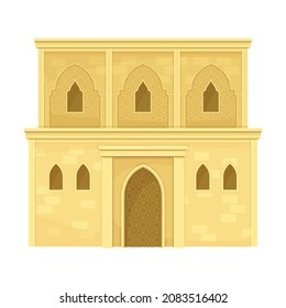 Traditional Arabic Two Storey Building Middle Stock Vector (Royalty ...