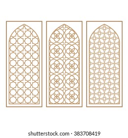 Traditional Arabic Window and Door Pattern, vector set