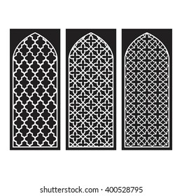 Traditional Arabic Window and Door Pattern, vector set