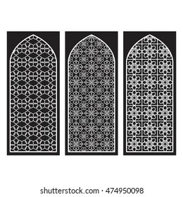 Traditional Arabic Window and Door Pattern, vector set