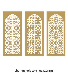 Traditional Arabic Window and Door Pattern, vector set