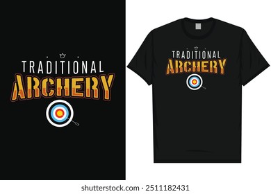 Arqueiro tradicional tiro com arco tiro arco arcos seta tipografia design de camiseta gráfica