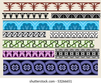 Traditional architectural ornament set for design