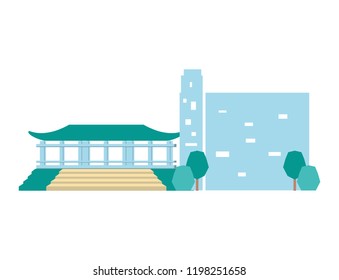 traditional architecture of china isolated icon