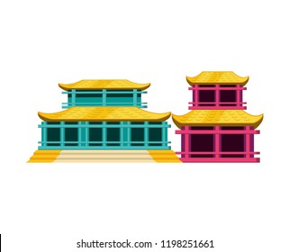 traditional architecture of china isolated icon