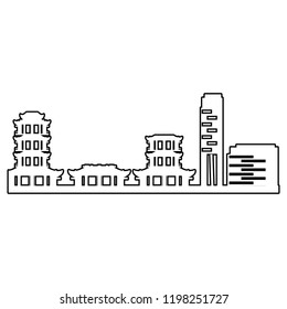 traditional architecture of china isolated icon
