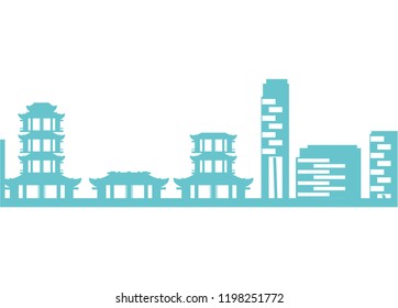 traditional architecture of china isolated icon