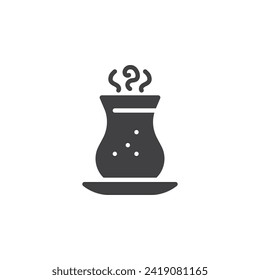 Traditional armudu glass vector icon. filled flat sign for mobile concept and web design. Azerbaijan tea glyph icon. Symbol, logo illustration. Vector graphics