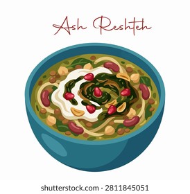 Traditional Ash Reshteh Persian Soup