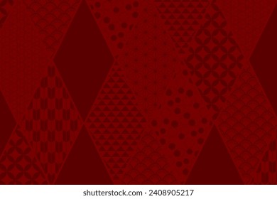 Traditional Asian background, texture with geometric patterned rhombuses elements. Vector illustration. Flat style design. Lunar New Year, Mid Autumn Festival holiday card, banner, poster, decor