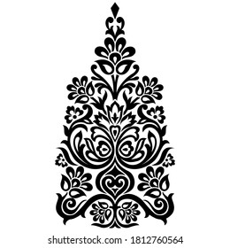 Traditional Asian black and white motif design