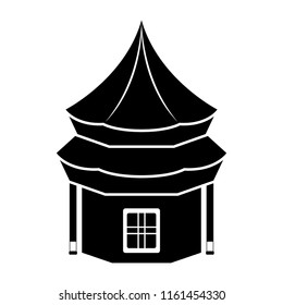 Traditional asian building icon