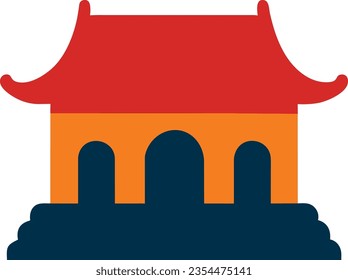 Traditional asian building vector. Chinese traditional temple. Chinese landmark symbol building. Chinese new year festival building.