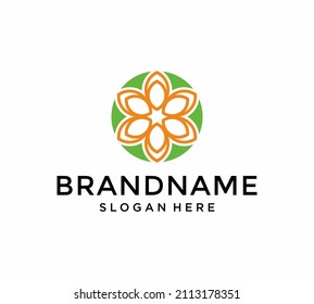 Traditional Asian Colorful Floral Pattern Stained Glass Mosaic Tiles Logo design inspiration