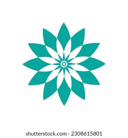 Traditional Asian colorful floral pattern Stained glass mosaic logo tile design inspiration