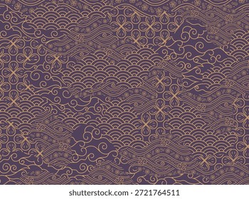 Traditional Asian combination seamless pattern, Abstract background, Decorative wallpaper