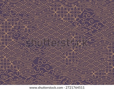 Traditional Asian combination seamless pattern, Abstract background, Decorative wallpaper