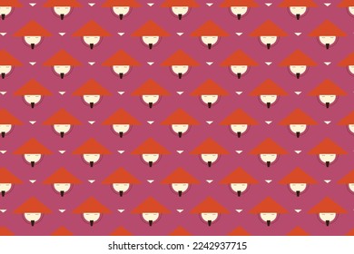 Traditional Asian conical non-la hat.It is commonly used in East, South and Southeast Asia, China and Vietnam for protection from the sun and rain. Vector illustration