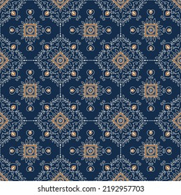 Traditional Asian damask wallpaper pattern