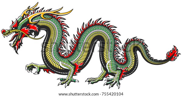 Traditional Asian Dragon This Vector Illustration Stock Vector (Royalty ...