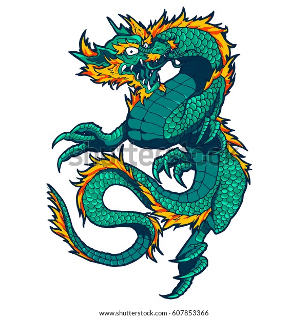 Traditional Asian Dragon Vector Illustration Isolated Stock Vector ...