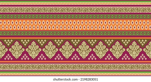 Traditional Asian dress border design