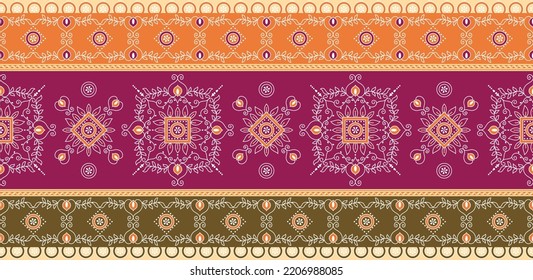 Traditional Asian dress border design