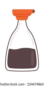 Traditional Asian food soy sauce flat icon. Vector illustration